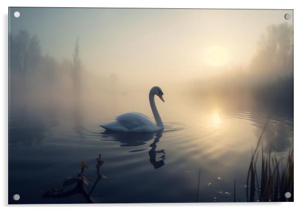 Golden Swan Acrylic by Picture Wizard