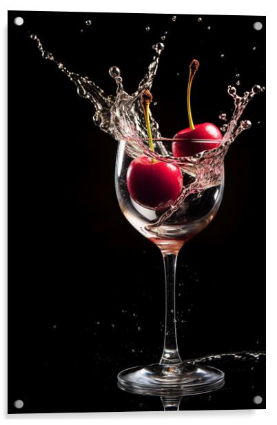 Cherry Splash 2 Acrylic by Picture Wizard