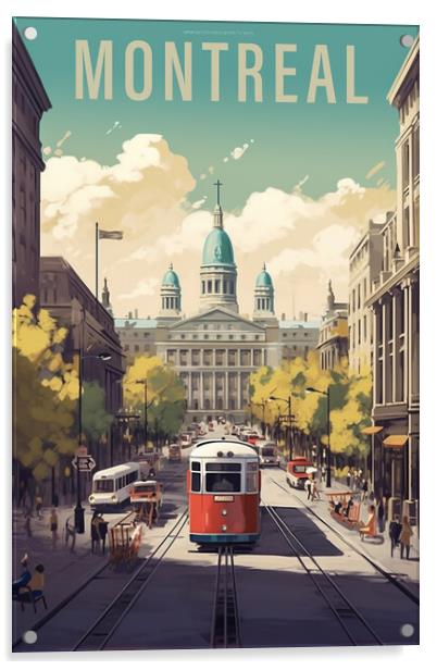 Montreal 1950s Travel Poster Acrylic by Picture Wizard