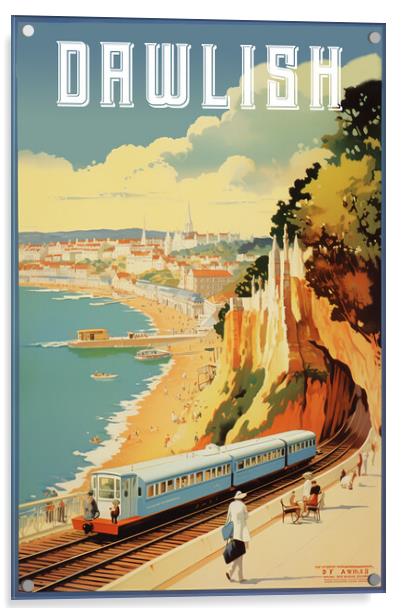 Dawlish 1950s Travel Poster Acrylic by Picture Wizard