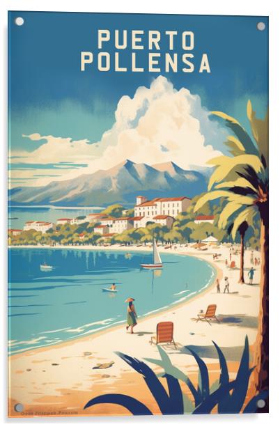 Puerto Pollesa 1950s Travel Poster  Acrylic by Picture Wizard
