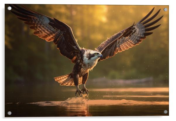 Osprey Fishing Acrylic by Picture Wizard