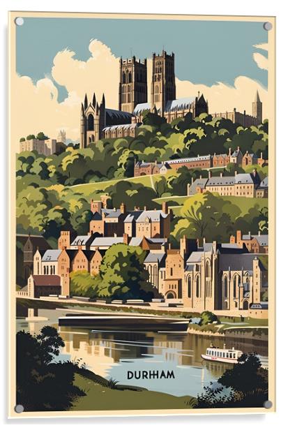 Durham Vintage Travel Poster   Acrylic by Picture Wizard