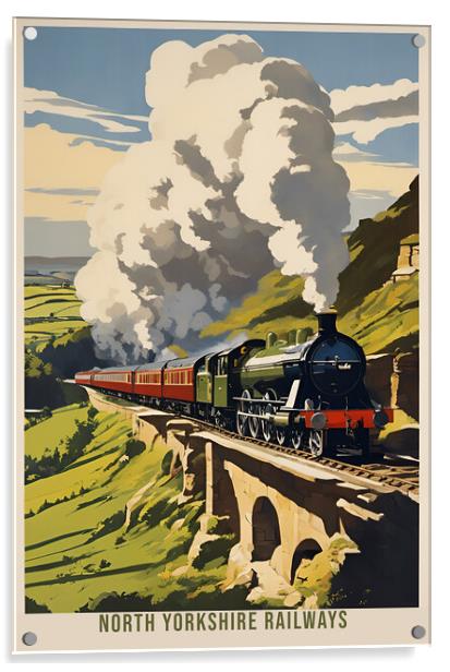 North Yorkshire Vintage Travel Poster Acrylic by Picture Wizard