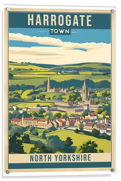 Harrogate Vintage Travel Poster Acrylic by Picture Wizard