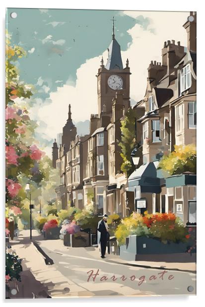 Harrogate Vintage Travel Poster Acrylic by Picture Wizard