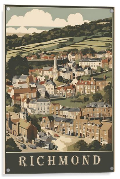 Richmond Vintage Travel Poster Acrylic by Picture Wizard