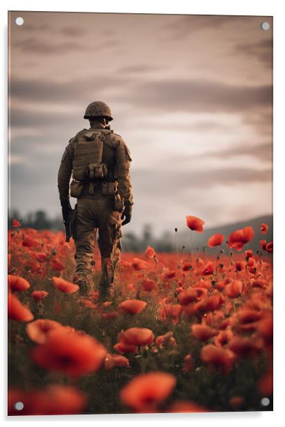 Poppy Soldier Acrylic by Picture Wizard