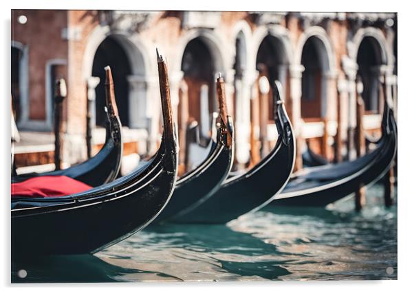 Venice Gondolas Acrylic by Picture Wizard