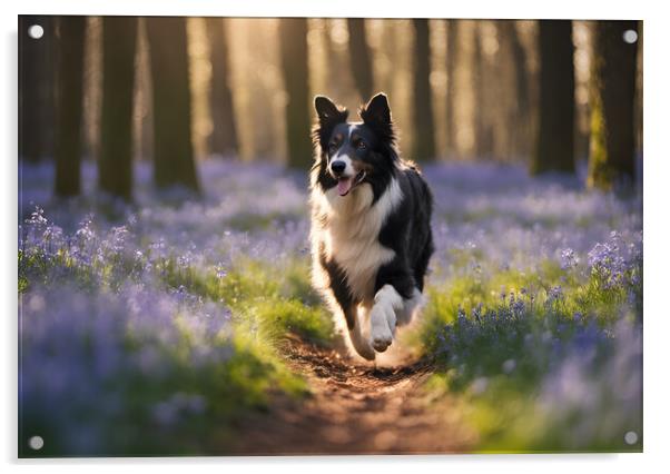 Running Collie Acrylic by Picture Wizard