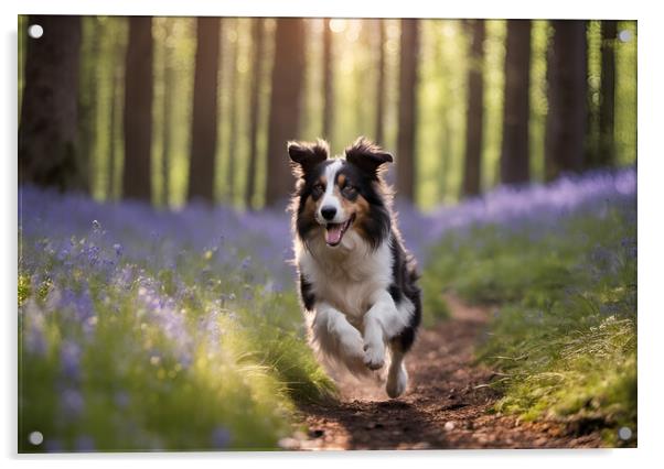 Running Collie Acrylic by Picture Wizard