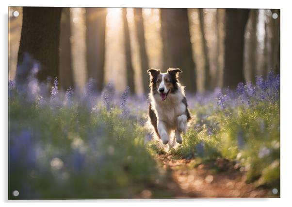 Running Collie Acrylic by Picture Wizard