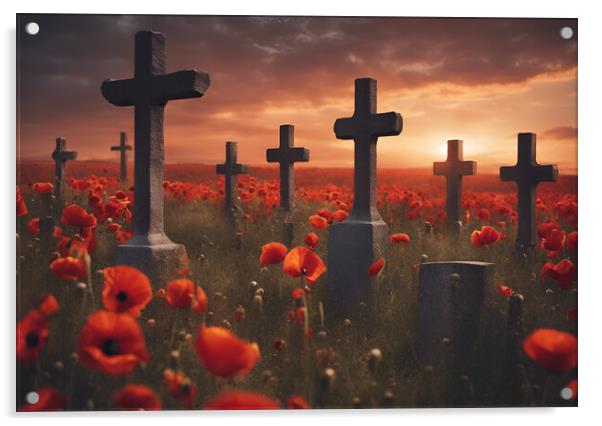 Remembrance Poppies Acrylic by Picture Wizard