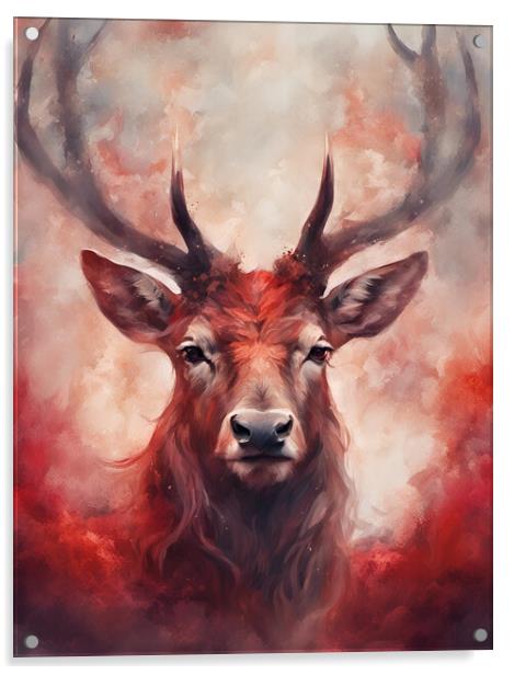 Majestic Red Stag Acrylic by Picture Wizard