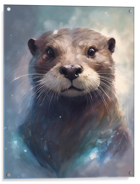Sea Otter Portrait Acrylic by Picture Wizard