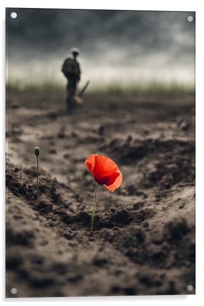 Poppy Soldier Remembrance Acrylic by Picture Wizard