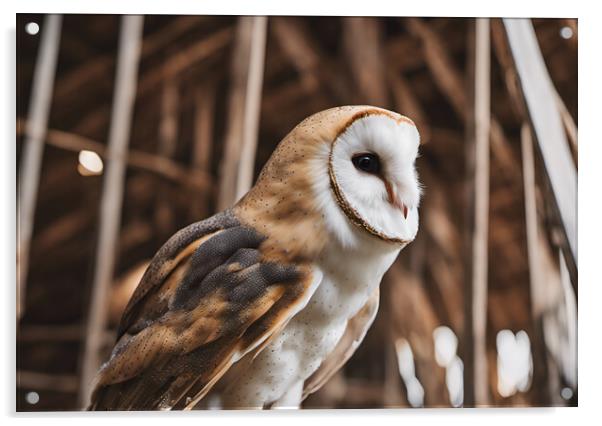 Barn Owl Acrylic by Picture Wizard