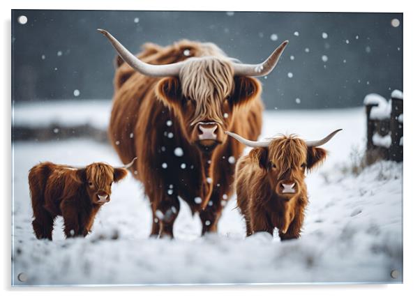 Highland Cattle Acrylic by Picture Wizard