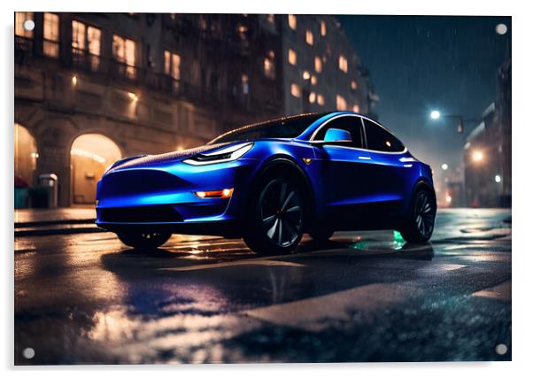 Tesla Model Y Acrylic by Picture Wizard