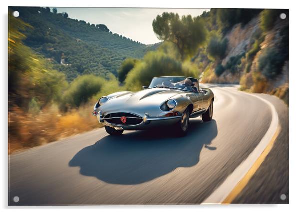 Jaguar E Type Acrylic by Picture Wizard