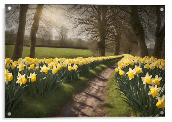 Daffodils Acrylic by Picture Wizard