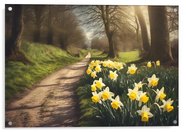 Daffodils Acrylic by Picture Wizard