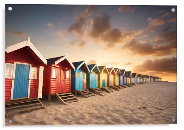 Beach Huts Acrylic by Picture Wizard