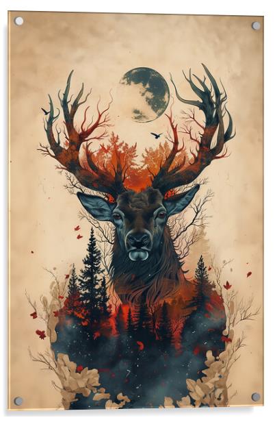 Majestic Highland Stag Acrylic by Picture Wizard