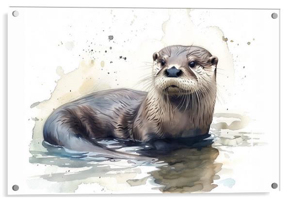 Otter Art Acrylic by Picture Wizard