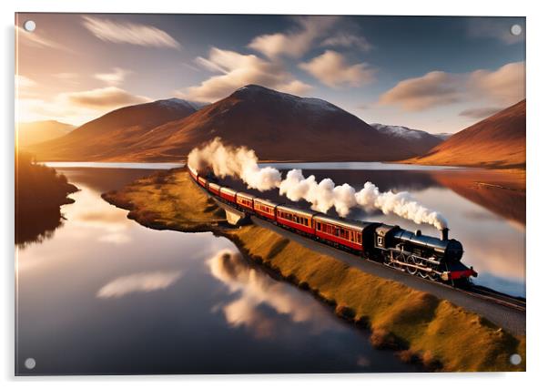 Steam Train Scenic Acrylic by Picture Wizard