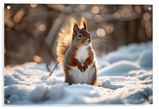 Curious Red Squirrel Acrylic by Picture Wizard