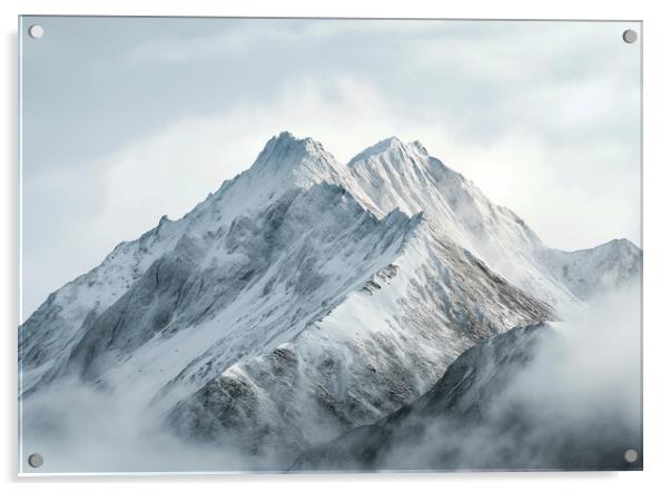 Snow Capped Mountains Acrylic by Picture Wizard