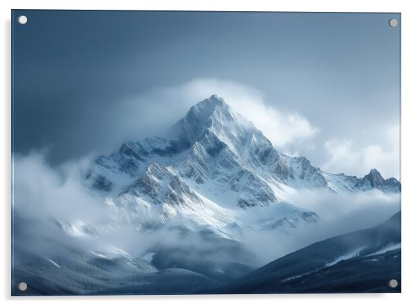 Snow Capped Mountains Acrylic by Picture Wizard