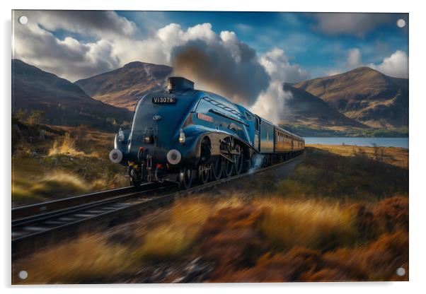 The Mallard Steam Train Acrylic by Picture Wizard