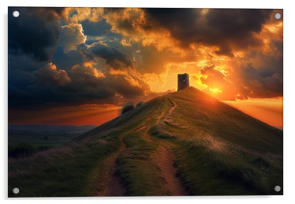 Glastonbury Tor Acrylic by Picture Wizard