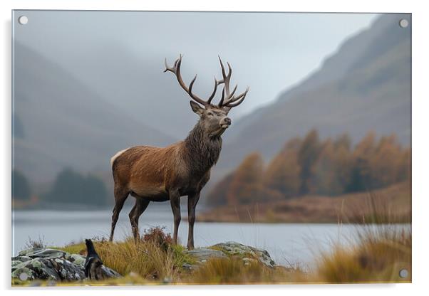 Mighty Red Stag Acrylic by Picture Wizard