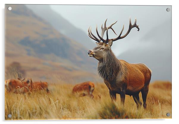 Red Deer Stag Acrylic by Picture Wizard
