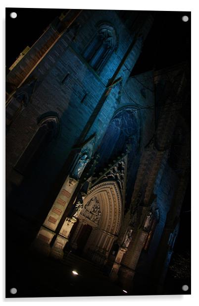 blue church Acrylic by john maclean