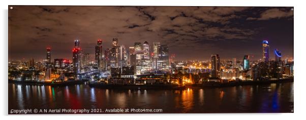 Canary Wharf Skyline Acrylic by A N Aerial Photography