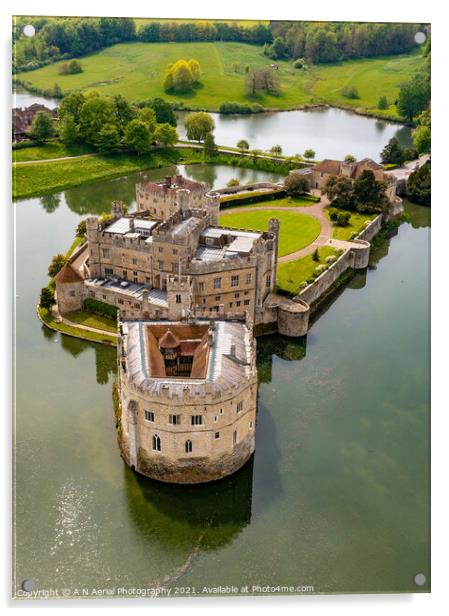 Leeds Castle, Kent Acrylic by A N Aerial Photography