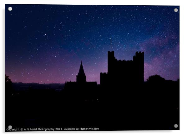 Castle silhouette  Acrylic by A N Aerial Photography
