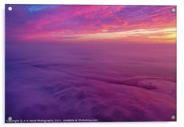 Blanket of fog Acrylic by A N Aerial Photography