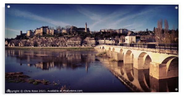 Chinon on the River Vienne Acrylic by Chris Rose