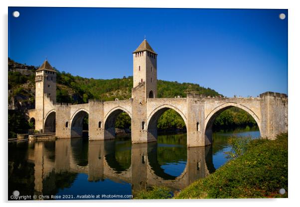 Pont Valentre in Cahors Acrylic by Chris Rose