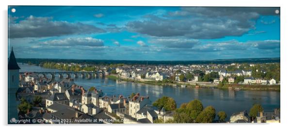 Saumur, Rooftops view over the city Acrylic by Chris Rose