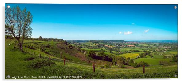 Coaley Peak Picnic Site and Viewpoint Acrylic by Chris Rose