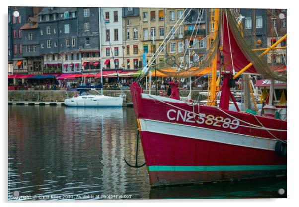 Honfleur harbour Acrylic by Chris Rose