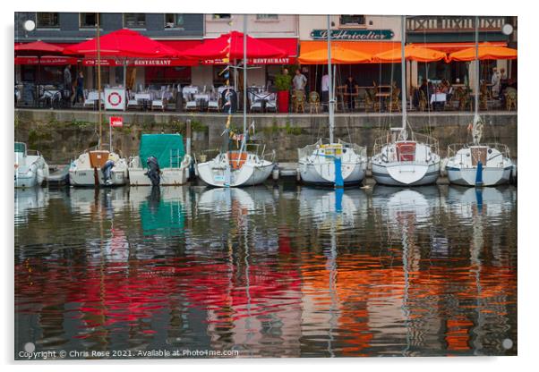 Honfleur harbour Acrylic by Chris Rose