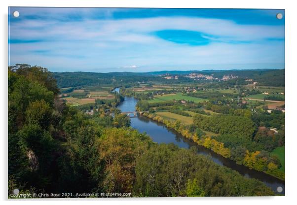 Dordogne River view from Domme Acrylic by Chris Rose