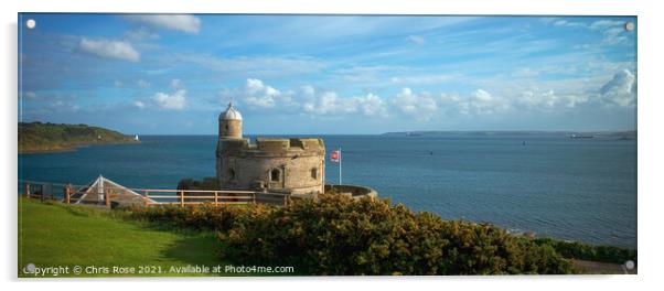 St Mawes Castle Acrylic by Chris Rose